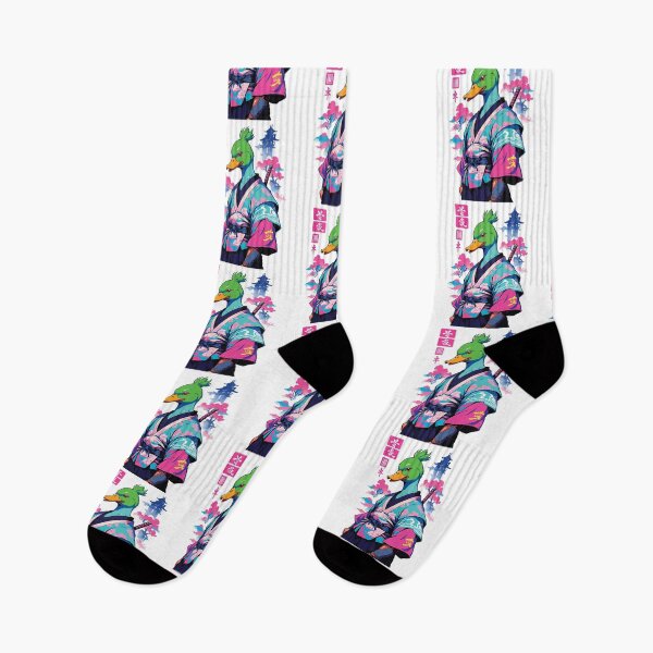 Item preview, Samurai Duck In Aesthetic Vaporwave Style designed and sold by LuminOrb.