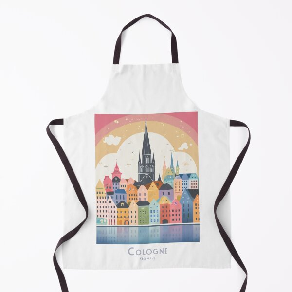 Item preview, Vintage Minimal Retro Travel Poster of Cologne on the Rhine - Colorful Skyline and Cathedral designed and sold by pod24.