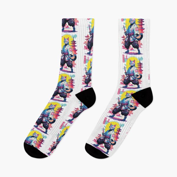 Item preview, Samurai Cat Vaporwave Aesthetic Design designed and sold by LuminOrb.
