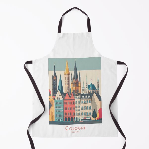 Item preview, Vintage minimal retro travel poster of Cologne skyline - cathedral and historic old town designed and sold by pod24.