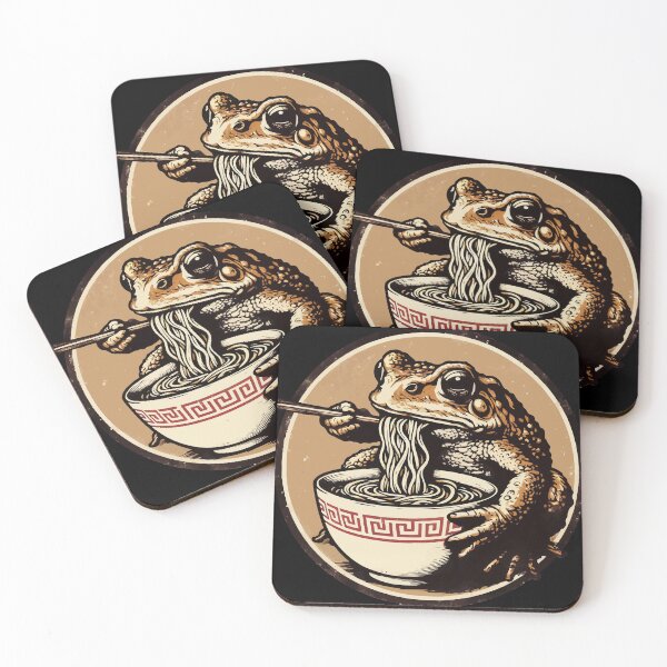 Item preview, Frog Eating Ramen Cottagecore Vintage designed and sold by TomFrontierArt.