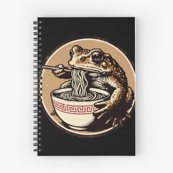 Item preview, Frog Eating Ramen Cottagecore Vintage designed and sold by TomFrontierArt.