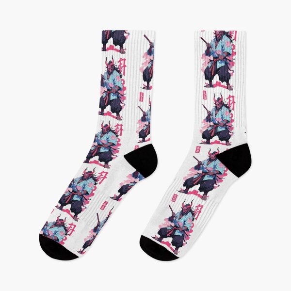 Item preview, Samurai Oni Yokai Aesthetic Vaporwave Style designed and sold by LuminOrb.