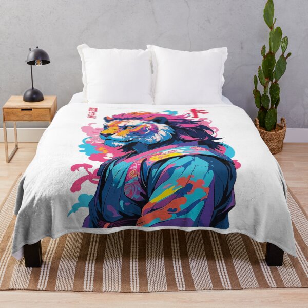 Item preview, Samurai Lion Aesthetic Vaporwave Style designed and sold by LuminOrb.