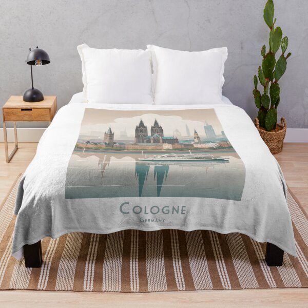 Item preview, Vintage minimal retro travel poster of Cologne skyline - cathedral and historic old town designed and sold by pod24.