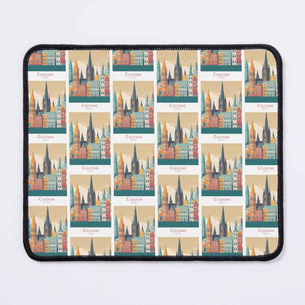 Item preview, Vintage Minimal Retro Travel Poster of Cologne Skyline - Colorful Old Town and Cathedral designed and sold by pod24.