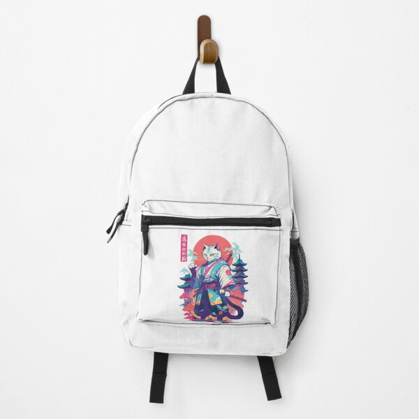 Item preview, Samurai Cat Vaporwave Aesthetic Japan Art designed and sold by LuminOrb.
