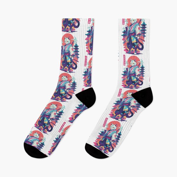 Item preview, Samurai Cat Vaporwave Aesthetic Japan Art designed and sold by LuminOrb.