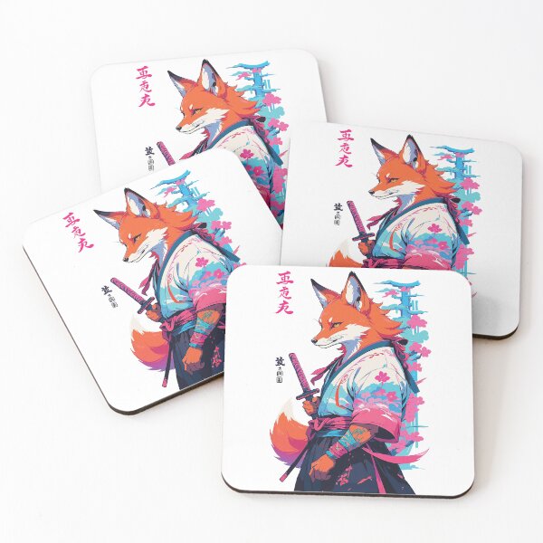 Item preview, Kitsune Samurai Fox Aesthetic Vaporwave Style designed and sold by LuminOrb.