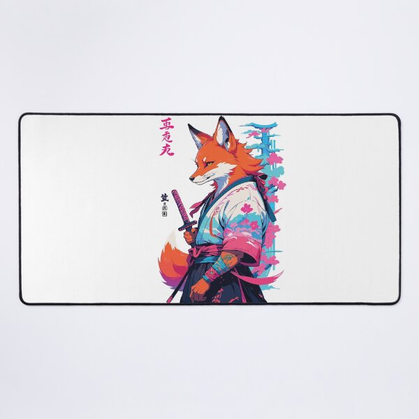Item preview, Kitsune Samurai Fox Aesthetic Vaporwave Style designed and sold by LuminOrb.