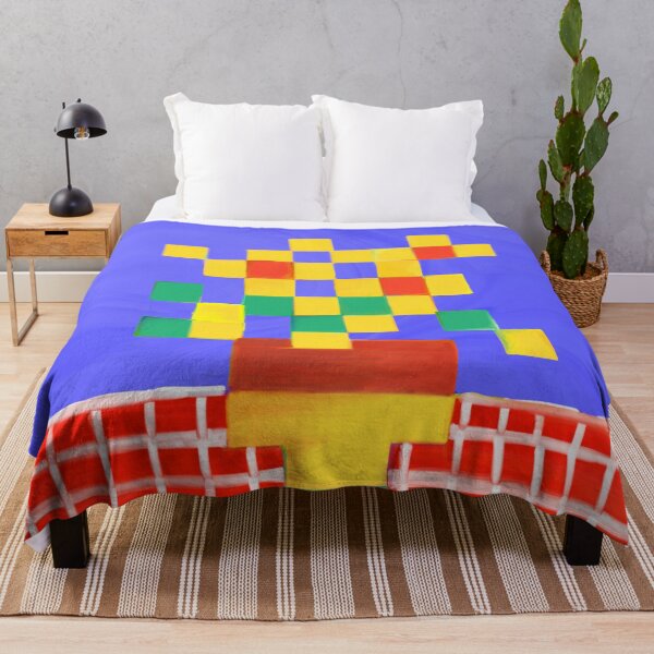 Artikelvorschau, Pixelkunst-Sonnenblumen auf rotem Tisch entworfen und verkauft von calorieranger.