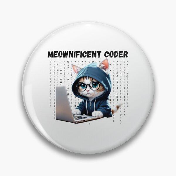 Item preview, Cat Coder - Coding Cat Meownificient Coder Cat with Hoodie and glasses designed and sold by bsrishika.