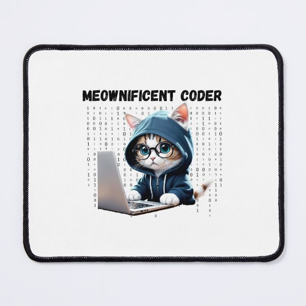 Item preview, Cat Coder - Coding Cat Meownificient Coder Cat with Hoodie and glasses designed and sold by bsrishika.