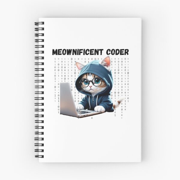 Item preview, Cat Coder - Coding Cat Meownificient Coder Cat with Hoodie and glasses designed and sold by bsrishika.