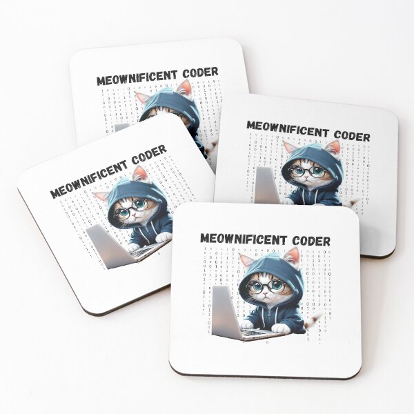 Item preview, Cat Coder - Coding Cat Meownificient Coder Cat with Hoodie and glasses designed and sold by bsrishika.