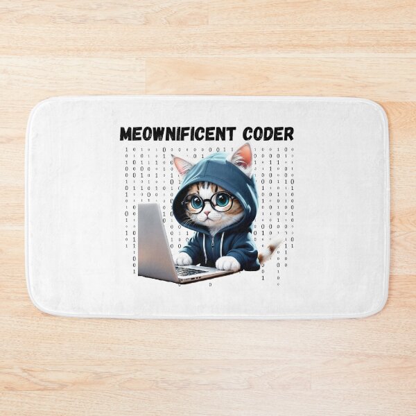 Item preview, Cat Coder - Coding Cat Meownificient Coder Cat with Hoodie and glasses designed and sold by bsrishika.