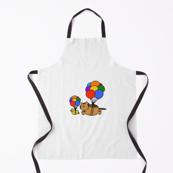 Item preview, a Cat and a Duck flying with balloons designed and sold by superbaechoo.