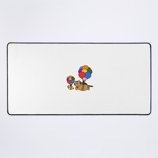 Item preview, a Cat and a Duck flying with balloons designed and sold by superbaechoo.
