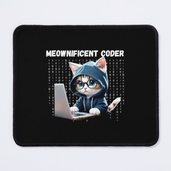Item preview, Cat Coder - Coding Cat Meownificient Coder Cat with Hoodie and glasses designed and sold by bsrishika.
