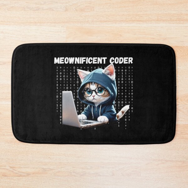 Item preview, Cat Coder - Coding Cat Meownificient Coder Cat with Hoodie and glasses designed and sold by bsrishika.