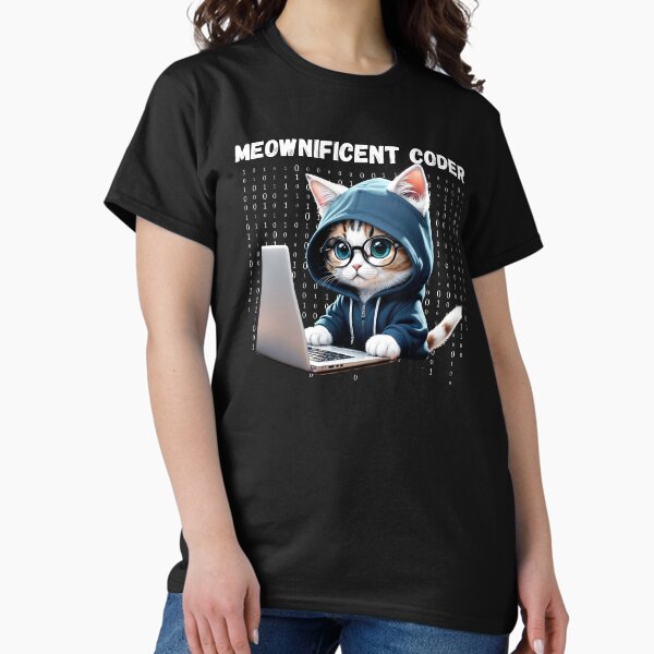 Item preview, Cat Coder - Coding Cat Meownificient Coder Cat with Hoodie and glasses designed and sold by bsrishika.