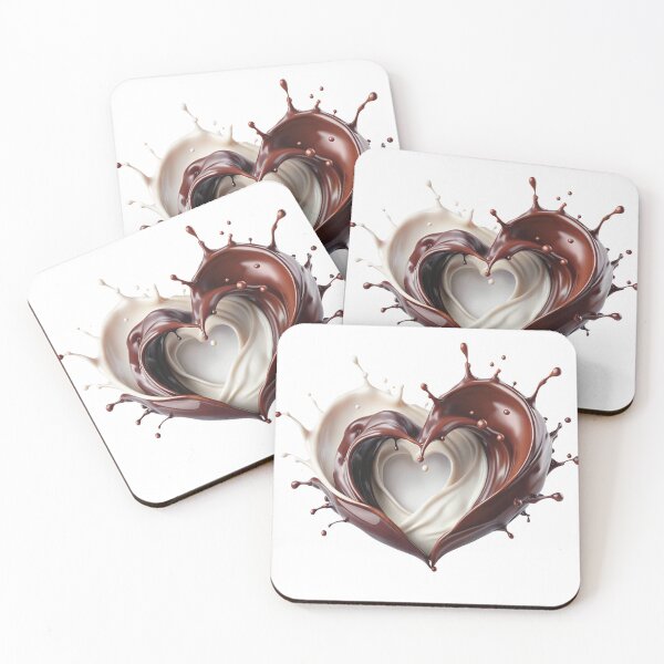 Item preview, Chocolate splash 3d heart, dark and white, Valentine's Day, decoration, sticker, t-shirt design designed and sold by NatalkaP.