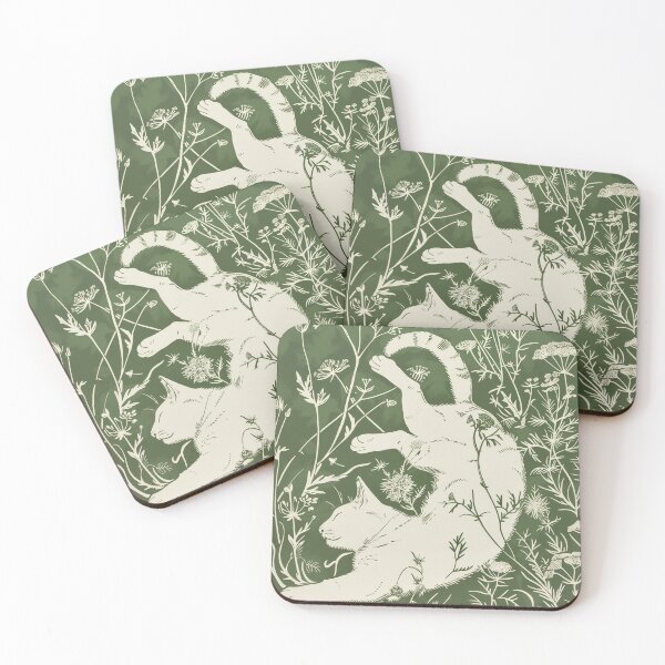 Item preview, Peaceful Cat in Floral Field - Serene Nature designed and sold by my-moody-place.