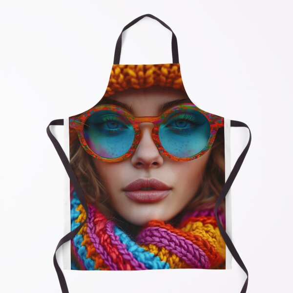 Item preview, Woman in colorful knitwear and sunglasses designed and sold by Artessie.