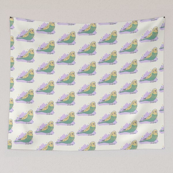 Item preview, Green budgie with plants  designed and sold by Artofmayara.