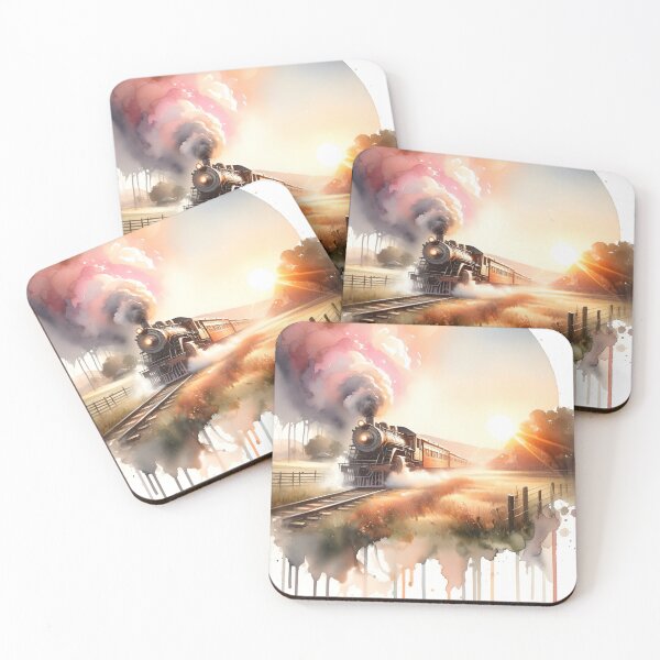 Item preview, Sunrise Train - Beautiful Watercolor designed and sold by DepictionDesign.