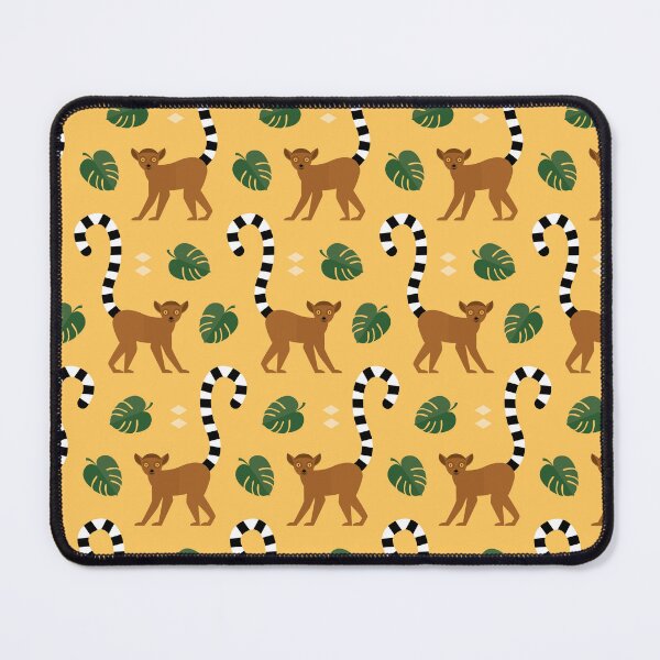 Item preview, Ringtailed lemurs on yellow designed and sold by reneesillus.