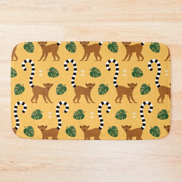 Item preview, Ringtailed lemurs on yellow designed and sold by reneesillus.