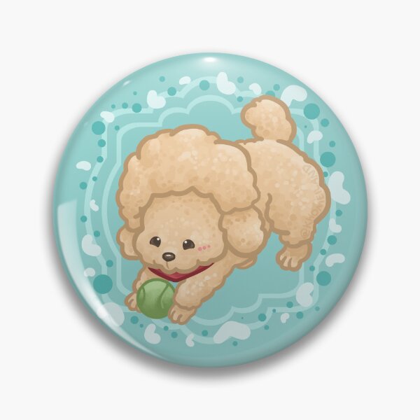 Item preview, Beige Afro Poodle Playing with Tennis Ball designed and sold by Khotekmei.