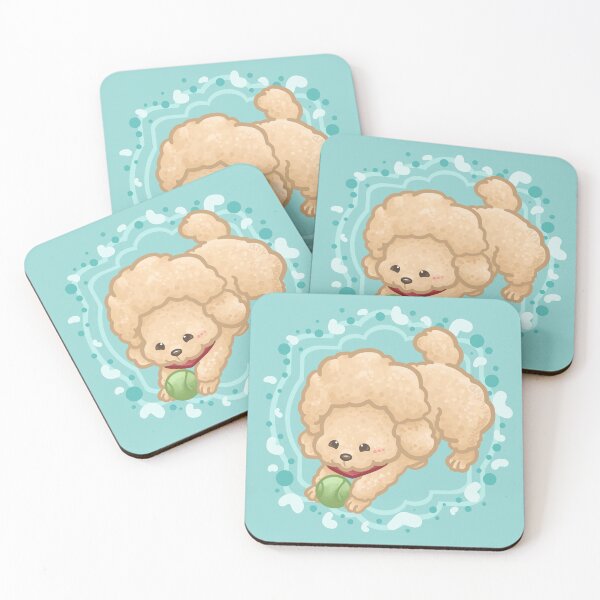 Item preview, Beige Afro Poodle Playing with Tennis Ball designed and sold by Khotekmei.