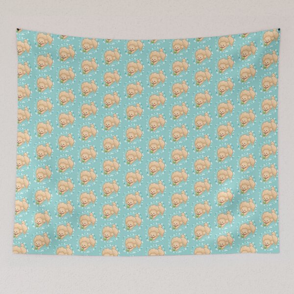Item preview, Beige Afro Poodle Playing with Tennis Ball designed and sold by Khotekmei.