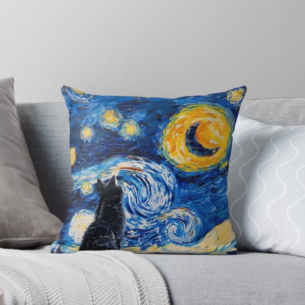 Item preview, Starry Night Cat - Van Gogh Inspired Whimsical designed and sold by my-moody-place.
