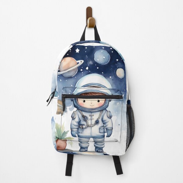 Item preview, astronaut boy and universe planets watercolor white background designed and sold by hAITHAM1985.