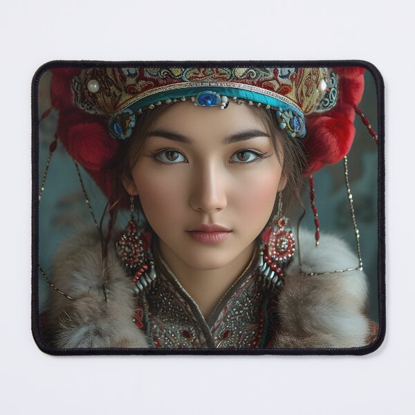 Item preview, Woman in traditional Kazakh headdress designed and sold by Artessie.