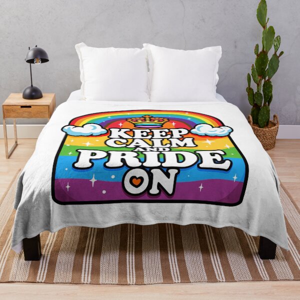 Item preview, LGBTQ Rainbow Keep Calm And Pride On Slogan designed and sold by Designer-Girl.