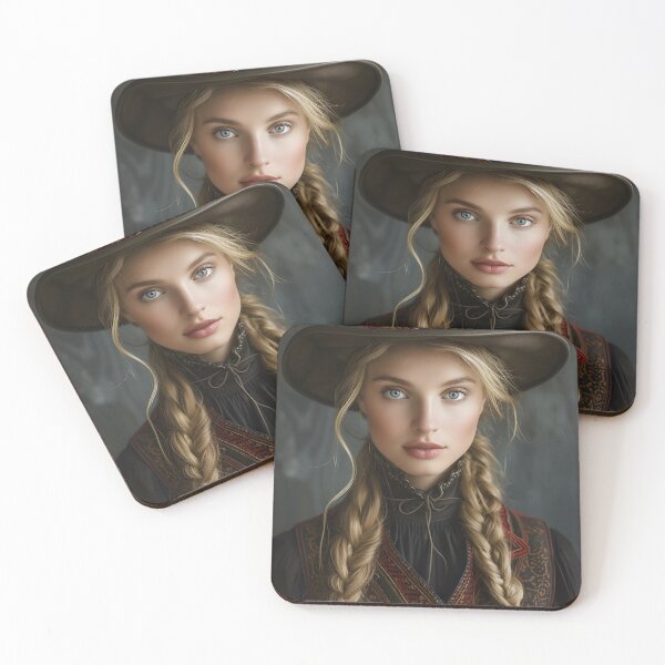 Item preview, Portrait of woman with vintage hat and braids designed and sold by Artessie.