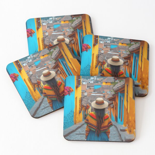 Item preview, Woman in traditional attire exploring alley designed and sold by Artessie.