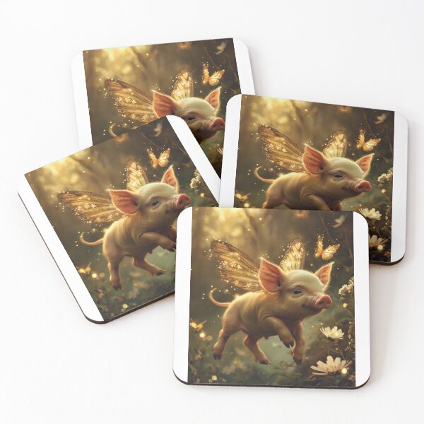 Item preview, Piglet with Fairy Wings in Enchanted Forest designed and sold by palmyst.