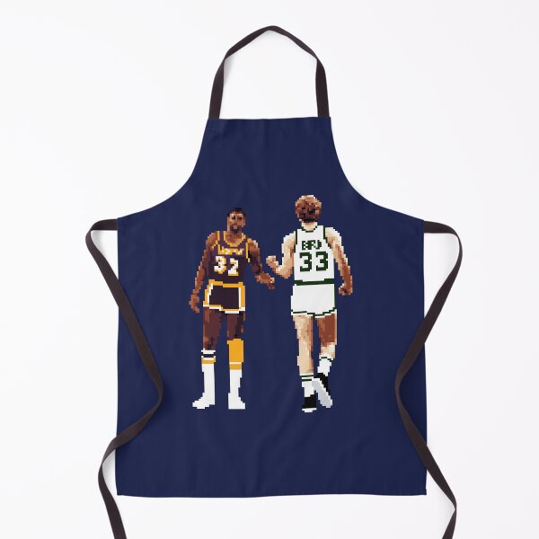Item preview, Larry Bird and Magic Johnson Pixel fist bump Medium Print Qiangy designed and sold by qiangdade.