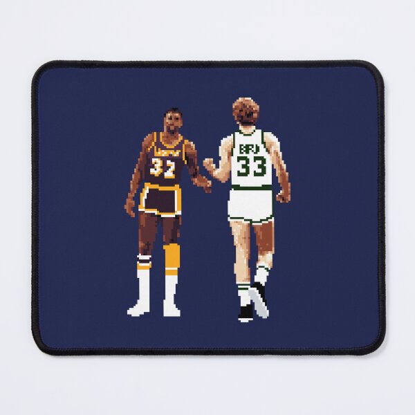 Item preview, Larry Bird and Magic Johnson Pixel fist bump Medium Print Qiangy designed and sold by qiangdade.