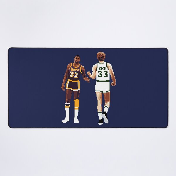 Item preview, Larry Bird and Magic Johnson Pixel fist bump Medium Print Qiangy designed and sold by qiangdade.