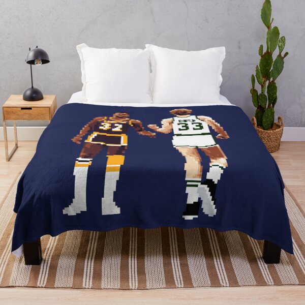 Item preview, Larry Bird and Magic Johnson Pixel fist bump Medium Print Qiangy designed and sold by qiangdade.