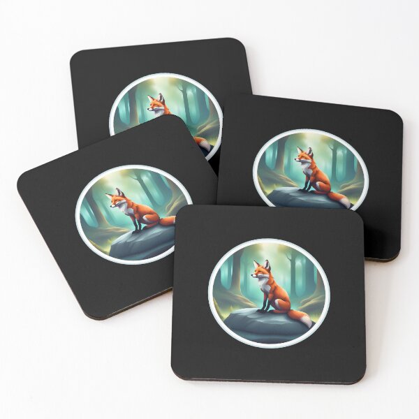 Item preview, Smiling fox standing on a stone designed and sold by ColorfulCreate.