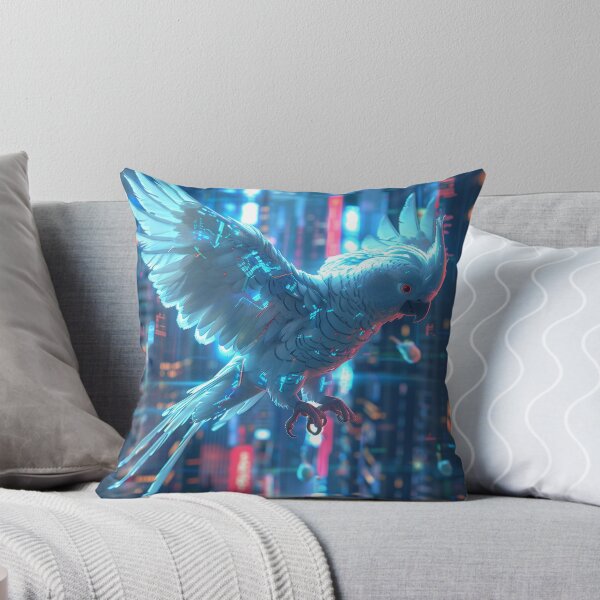 Item preview, Futuristic Cyber Parrot in Neon City designed and sold by palmyst.