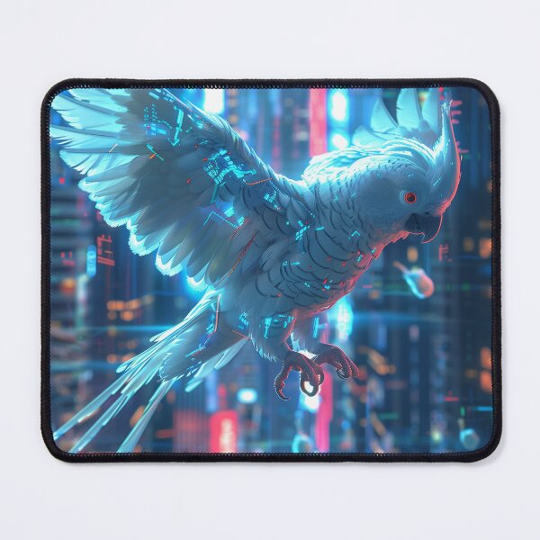 Item preview, Futuristic Cyber Parrot in Neon City designed and sold by palmyst.