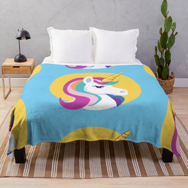 Item preview, Unicorn with yellow background and rainbow hair designed and sold by Simon-m-s.